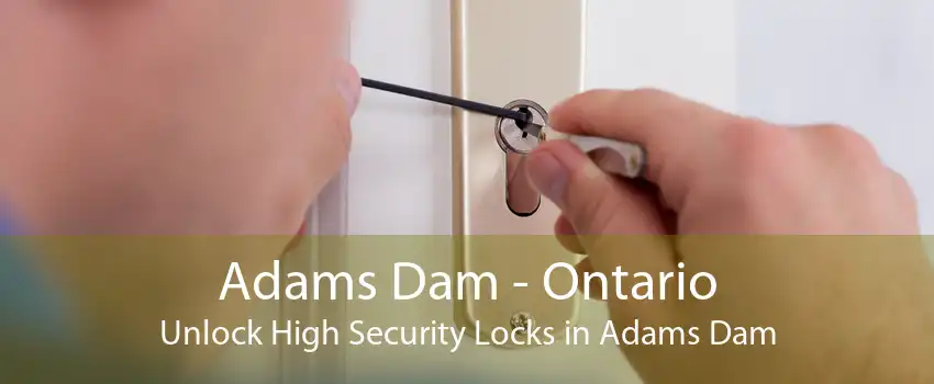 Adams Dam - Ontario Unlock High Security Locks in Adams Dam