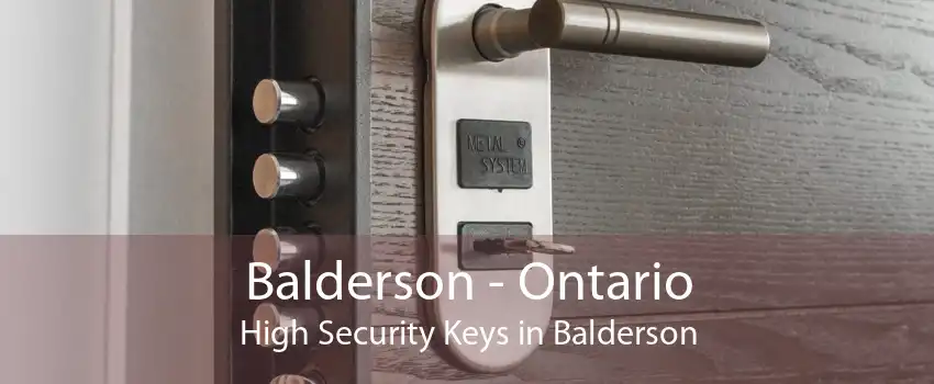 Balderson - Ontario High Security Keys in Balderson