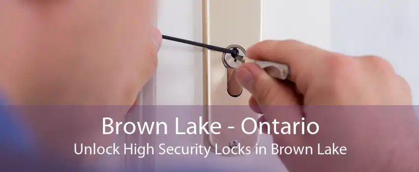 Brown Lake - Ontario Unlock High Security Locks in Brown Lake