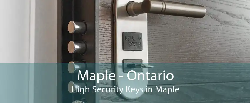 Maple - Ontario High Security Keys in Maple