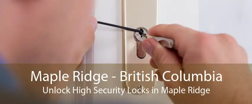 Maple Ridge - British Columbia Unlock High Security Locks in Maple Ridge