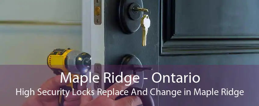 Maple Ridge - Ontario High Security Locks Replace And Change in Maple Ridge