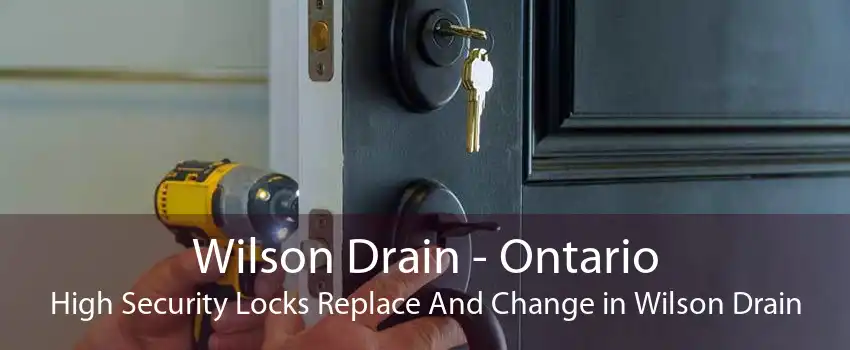 Wilson Drain - Ontario High Security Locks Replace And Change in Wilson Drain